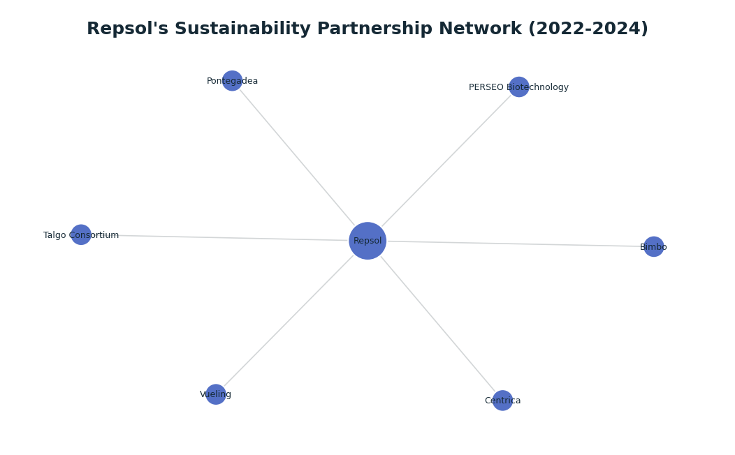 Network graph: Repsol's Sustainability Partnership Network (2022-2024)