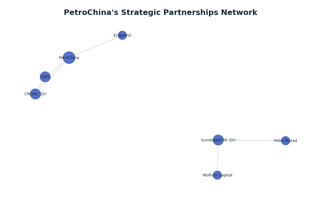 Network graph: PetroChina's Strategic Partnerships Network