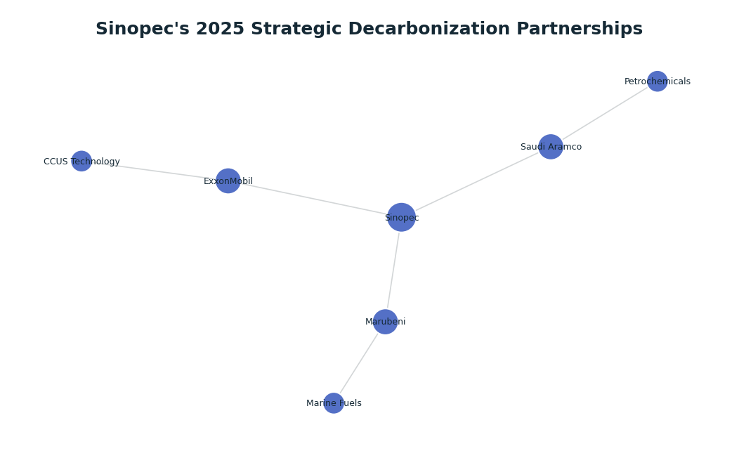 Network graph: Sinopec's 2025 Strategic Decarbonization Partnerships