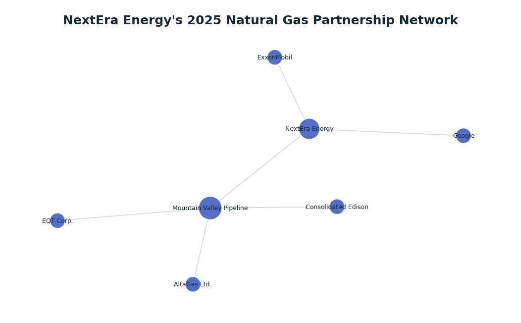 Network graph: NextEra Energy's 2025 Natural Gas Partnership Network
